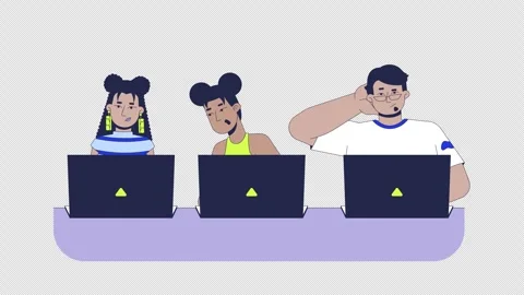 Writing code practice cartoon animation Stock Footage 311918842