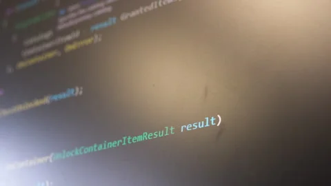 Writing code, software development, screen close up 스톡 동영상 259215032