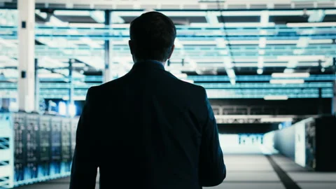 Writing code, tablet closeup and engineer in data center Stock Footage 329721317