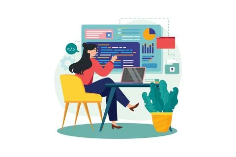 Writing Codes And Typing Data Code Technology Illustrazione stock