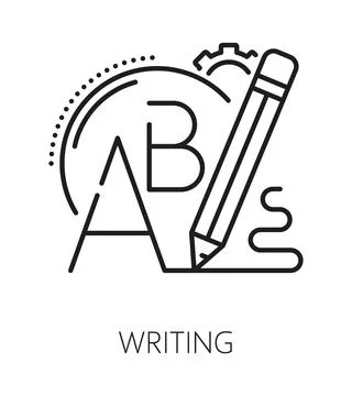 Writing cognitive ability line icon or symbol 스톡 일러스트
