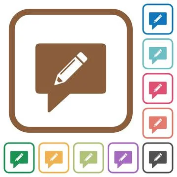 Writing comment simple icons Stockillustratie