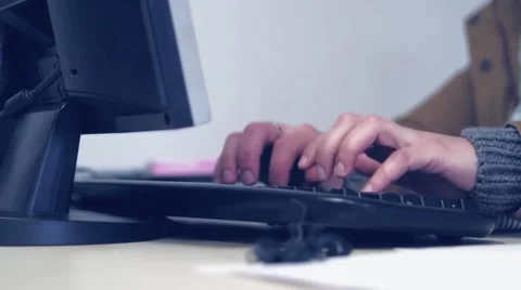 Writing on computer Video stock 47961136