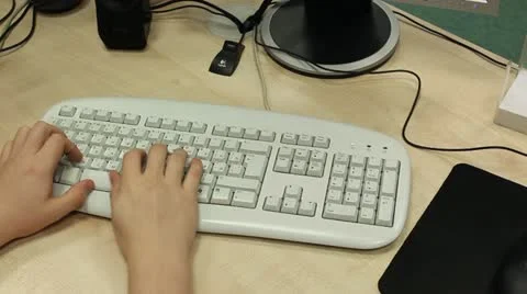 Writing on computer keyboard Stock Footage 10841053