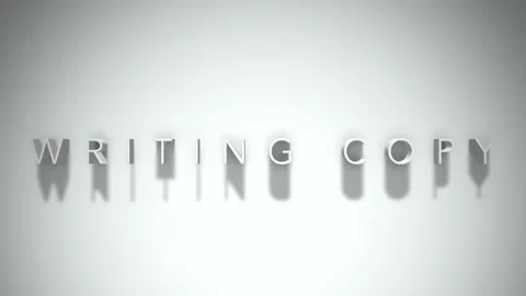 Writing copy 3D title animation white text on a white background Stock Footage 299647921