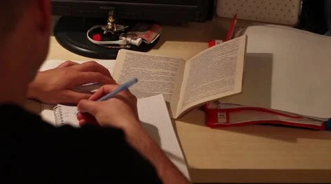 Writing on copybook Stock Footage 63364748