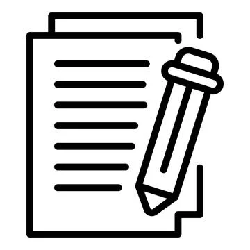 Writing data icon outline vector. Learn study Stockillustratie