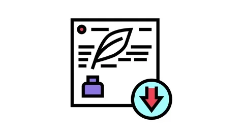 Writing description color icon animation Stock Footage 157313327
