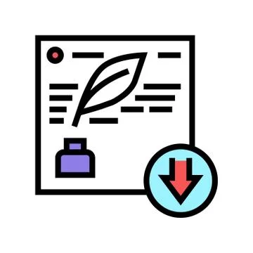 Writing description color icon vector sign illustration Stock Illustration