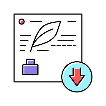 Writing description color icon vector sign illustration Stock Illustration