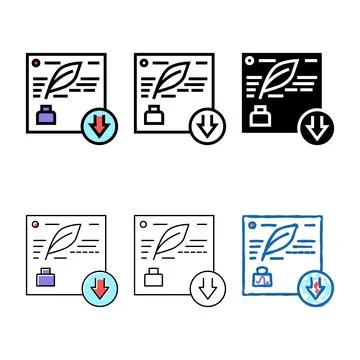 Writing description color icon vector sign series Stock Illustration