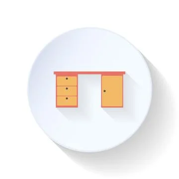 Writing desk flat icon Stock Illustration