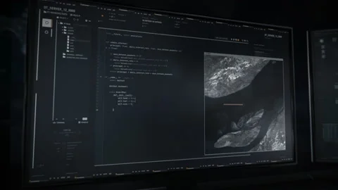 Writing Digital Code To Create Web Application For Future Navigation Tech Stock Footage 195718934
