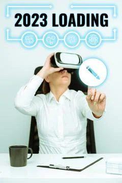 Writing displaying text 2023 Loading. Business idea Advertising the upcoming Stockfoto's