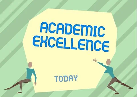 Writing displaying text Academic Excellence. Word for Achieving high grades and イラスト素材