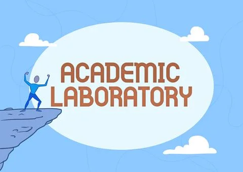 Writing displaying text Academic Laboratory. Concept meaning where students can イラスト素材