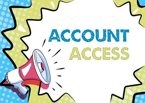 Writing displaying text Account Access. Word Written on full privilege for the Stock Illustration