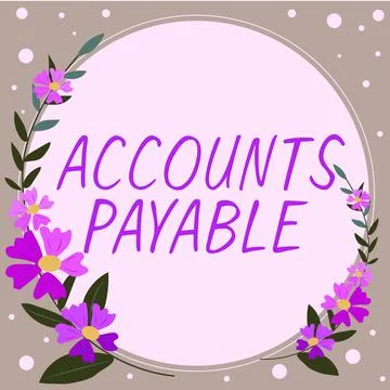 Writing displaying text Accounts Payable. Word for oversee and control the Stock Illustration