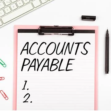 Writing displaying text Accounts Payable. Internet Concept money owed by a Stock Illustration