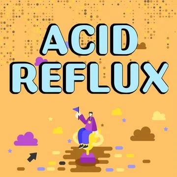 Writing displaying text Acid Reflux. Internet Concept Condition where acid backs Illustrazione stock