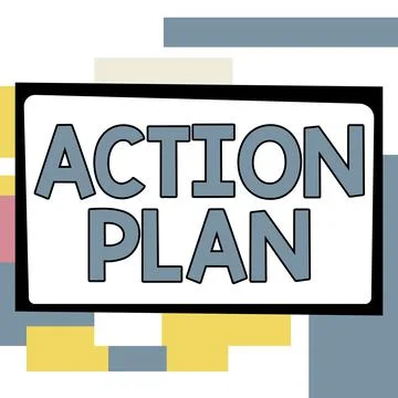 Writing displaying text Action Plan. Conceptual photo list of things or schedule Stock Illustration