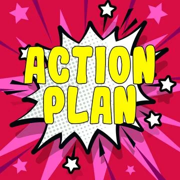 Writing displaying text Action Plan. Concept meaning list of things or schedule Stock Illustration