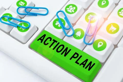 Writing displaying text Action Plan. Business overview list of things or Stock Photos