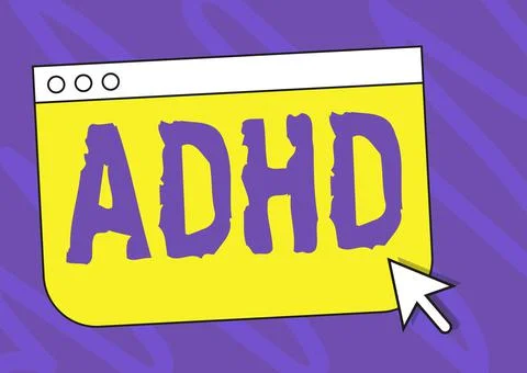 Writing displaying text Adhd. Business idea Mental health disorder of children Stock Illustration