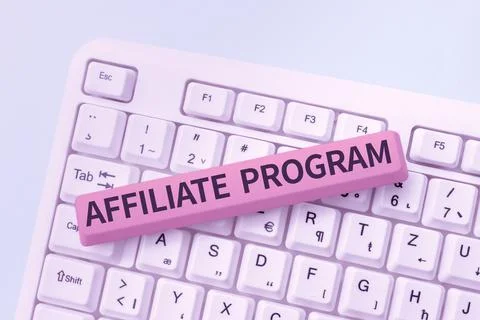 Writing displaying text Affiliate Program. Conceptual photo Automated platform Stockfoto's