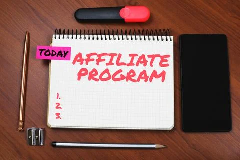 Writing displaying text Affiliate Program. Business idea Automated platform of Stockfoto's