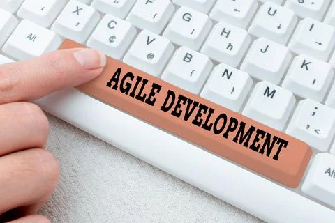 Writing displaying text Agile Development. Conceptual photo alliance between 写真素材