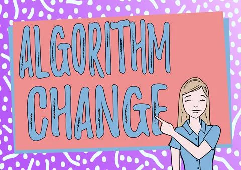 Writing displaying text Algorithm Change. Business idea change in procedure イラスト素材