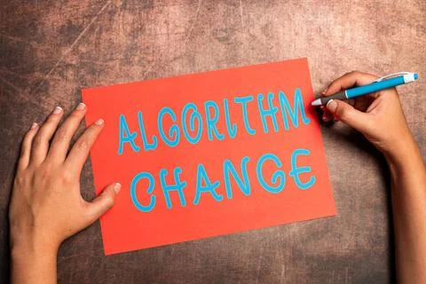 Writing displaying text Algorithm Change. Concept meaning change in procedure Stock Photos