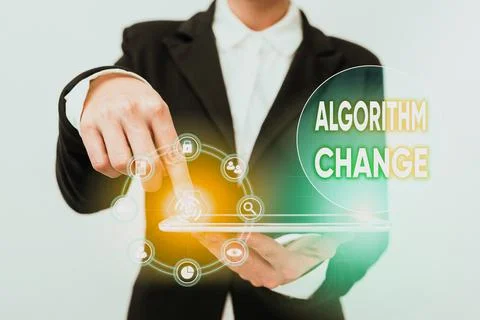 Writing displaying text Algorithm Change. Word Written on change in procedure Stock Photos