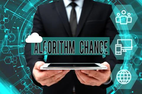 Writing displaying text Algorithm Change. Conceptual photo change in procedure Stock Photos