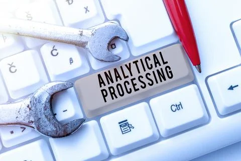 Writing displaying text Analytical Processing. Business overview easily View Foto stock