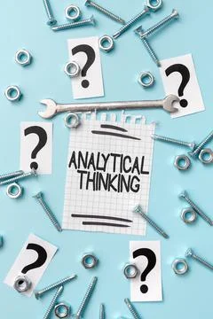 Writing displaying text Analytical Thinking. Concept meaning break down complex Stock Photos