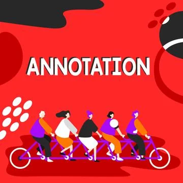 Writing displaying text Annotation. Word for note added by way of comment or Stock Illustration