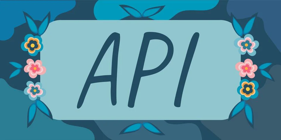 Writing displaying text Api. Conceptual photo set of routines, protocols, and Illustrazione stock