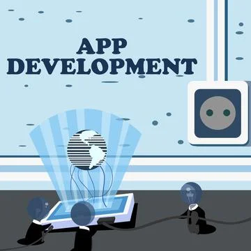 Writing displaying text App Development. Word Written on Development services Stock Illustration