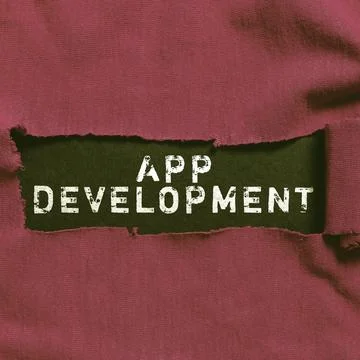 Writing displaying text App Development. Concept meaning producing computer Stock Photos