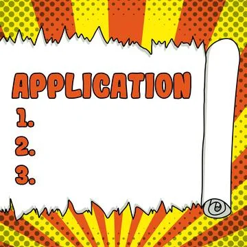 Writing displaying text Application. Business idea an order for something formal Stock Illustration
