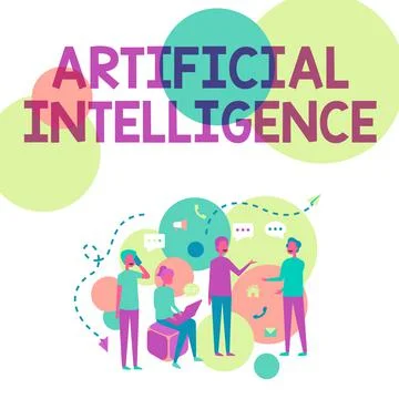 Writing displaying text Artificial Intelligence. Business idea Machine copy Stock Illustration