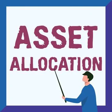 Writing displaying text Asset Allocation. Business showcase proportion and 스톡 일러스트