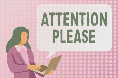 Writing displaying text Attention Please. Internet Concept asking showing sop Illustrazione stock