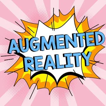 Writing displaying text Augmented Reality. Business showcase technology that Stock-Illustration