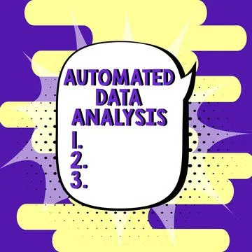 Writing displaying text Automated Data Analysis. Concept meaning Artificial Stock Illustration