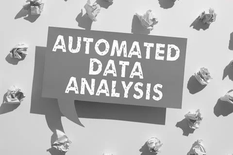 Writing displaying text Automated Data Analysis. Word Written on Artificial 스톡 사진