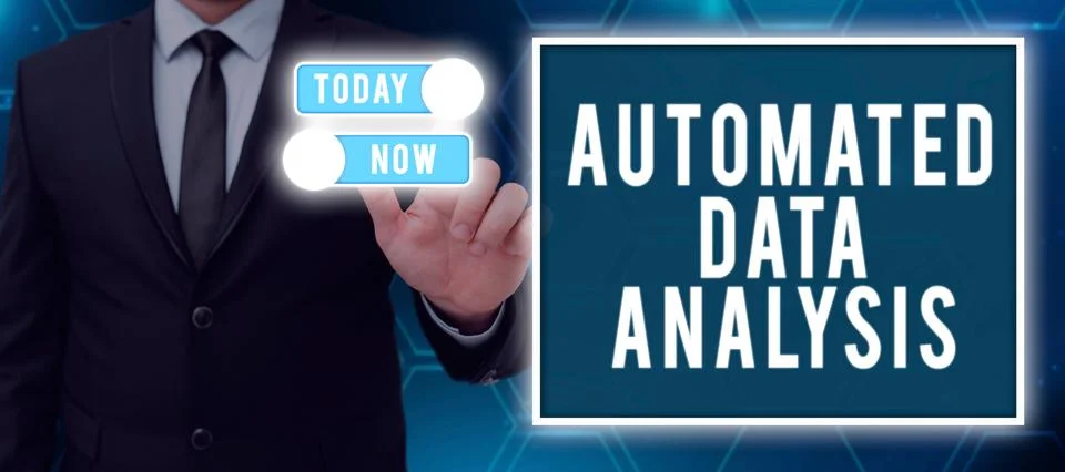 Writing displaying text Automated Data Analysis. Business showcase Artificial Stock Photos