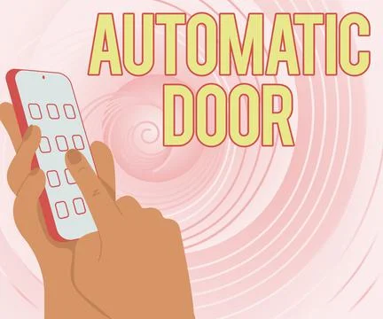 Writing displaying text Automatic Door. Conceptual photo opens automatically Stock Illustration